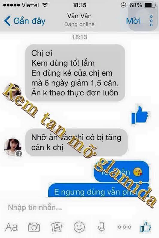 Kem thoa tan mỡ Glamida