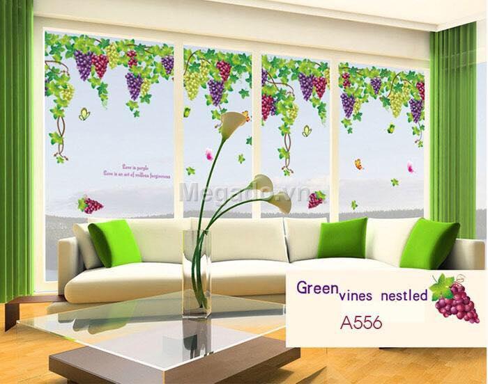 decal dán tường  mẫu giàn nho mới