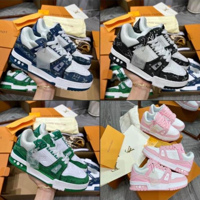 Giày Louis vuitton LV_ Xanh lá, Đen, Hồng 2 bản cực đẹp