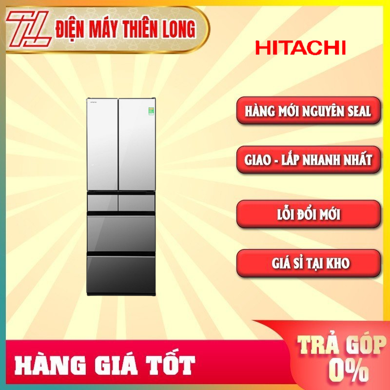 Tủ lạnh hitachi inverter 540 lít r-hw540rv - bảng điều khiển ngoài cảm ứng bộ lọc khử mùi 3 lớp triple power - trả góp 0% - giao toàn quốc - ngoài hcm tính phí