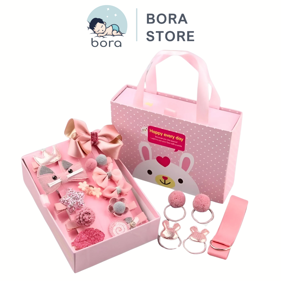 Bộ kẹp tóc dây buộc tóc dễ thương phong cách Hàn Quốc