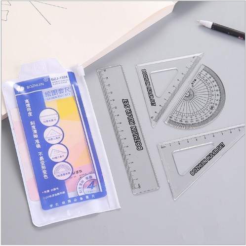 Combo 2 Bộ Thước Eke 4 Món 3 Loại