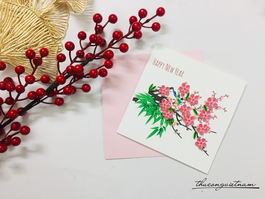 Thiệp năm mới quilling 15*15cm