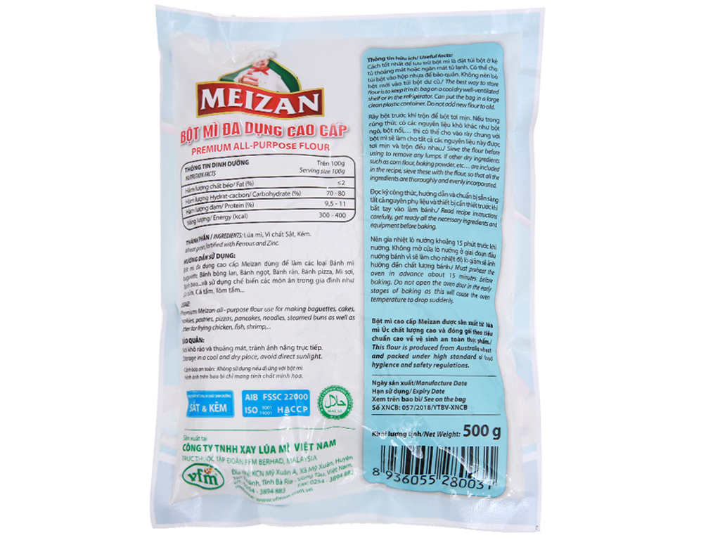 [HN]Bột mì Meizan / Ngọc Lan gói 500g