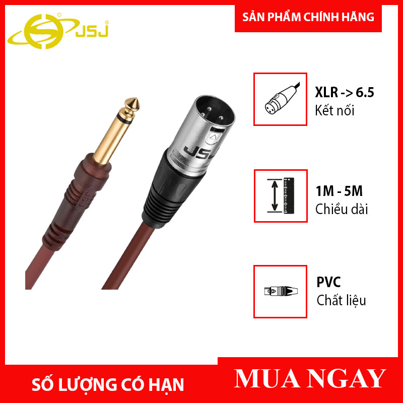 [HCM]Dây Tín Hiệu XLR Đực Ra 6 Li JSJ-804 B
