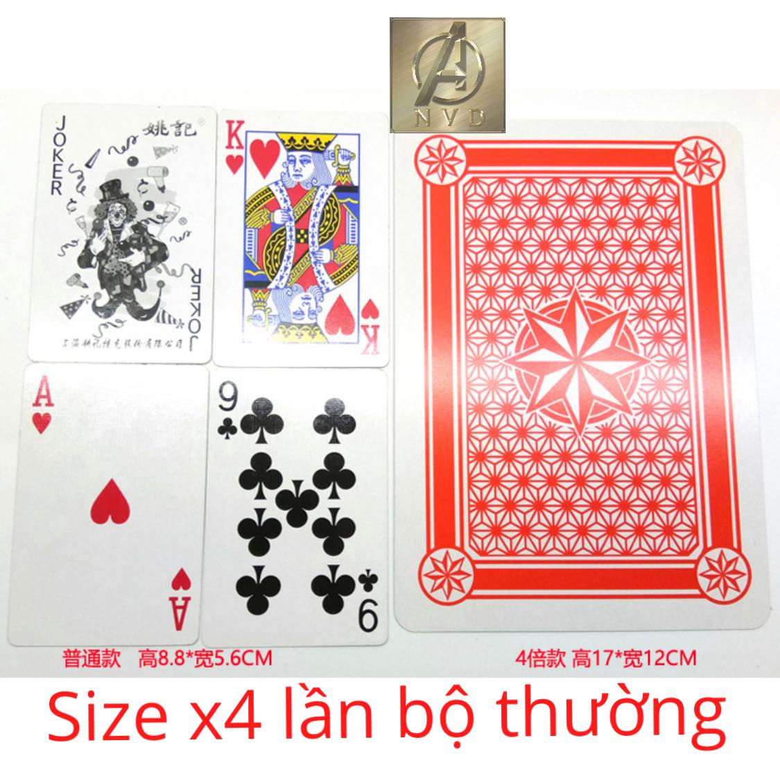 Bộ bài Tây khổng lồ gấp 4 cực độc