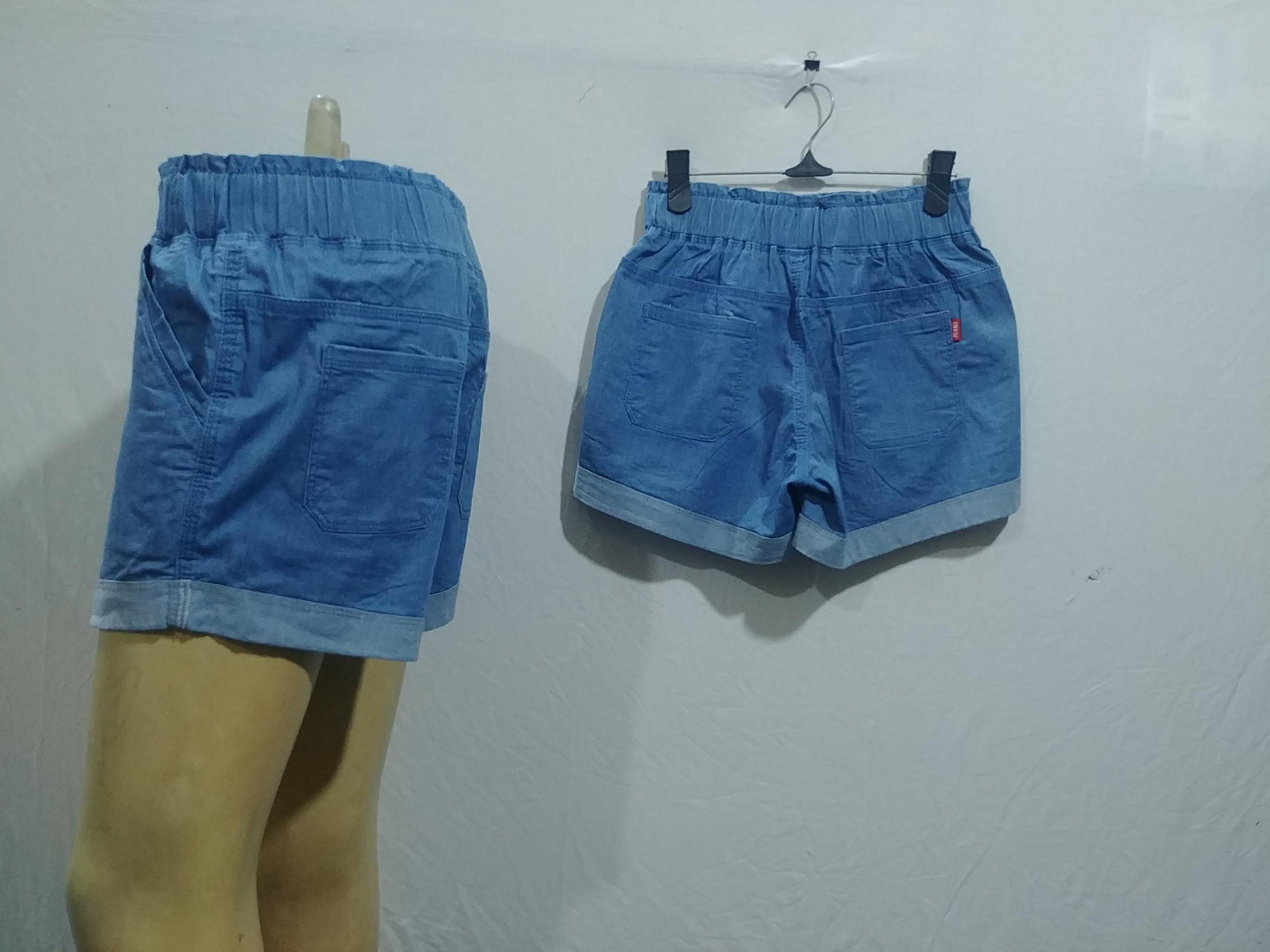 [HCM]quần short jean lưng thun lai lật