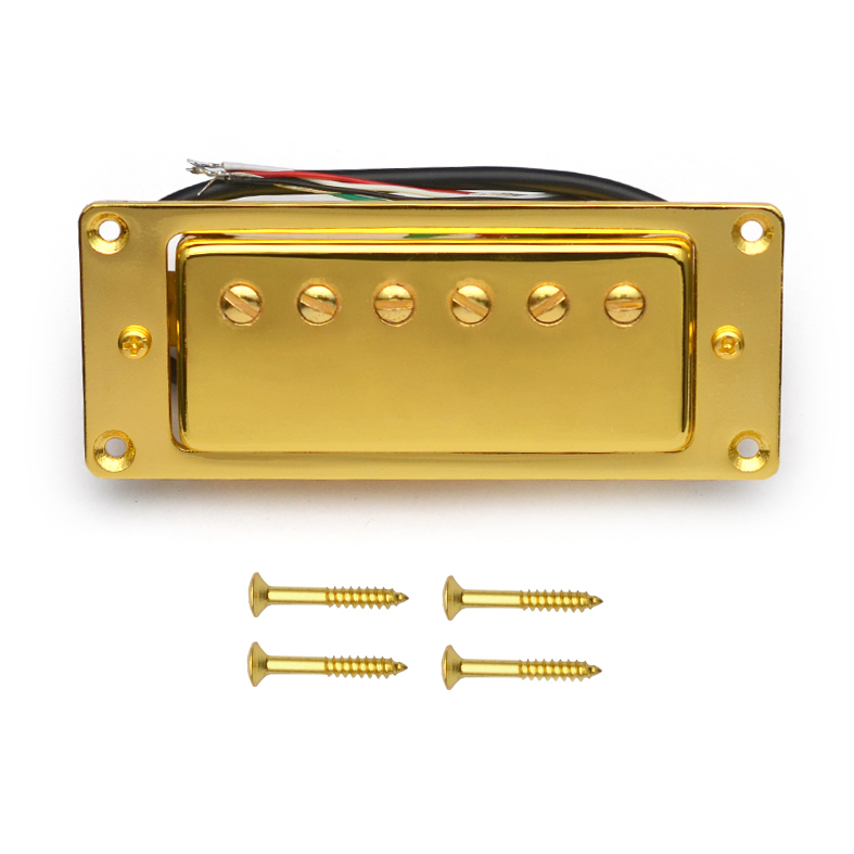 Mini 6 lỗ 4-core dây điện Guitar Humbucker pickup cho LP Guitar ĐenVàngCHROME