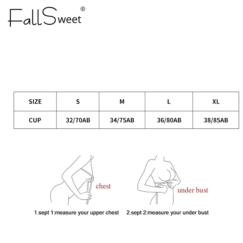 FallSweet Áo ngực độc đáo, quyến rũ với thiết kế đẹp mắt, Chống đẩy dưới dây,lưng hở và thấu hiểu phong cách của bạn