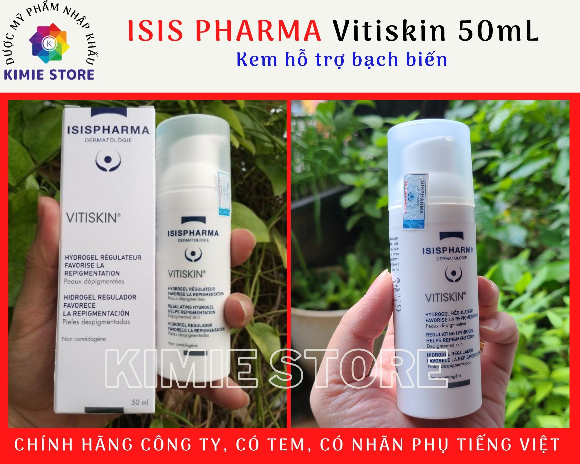 [TEM NHẬP KHẨU] ISIS Pharma Vitiskin 50ml - Kem hỗ trợ bạch biến