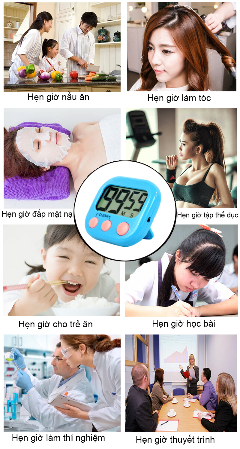 Đồng Hồ Bấm Giờ Đếm Ngược Có Giá Đỡ Tiện Dụng