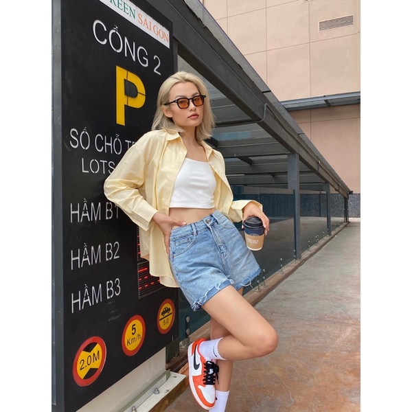 Quần short jeans nữ lật lai MIEU - HD23