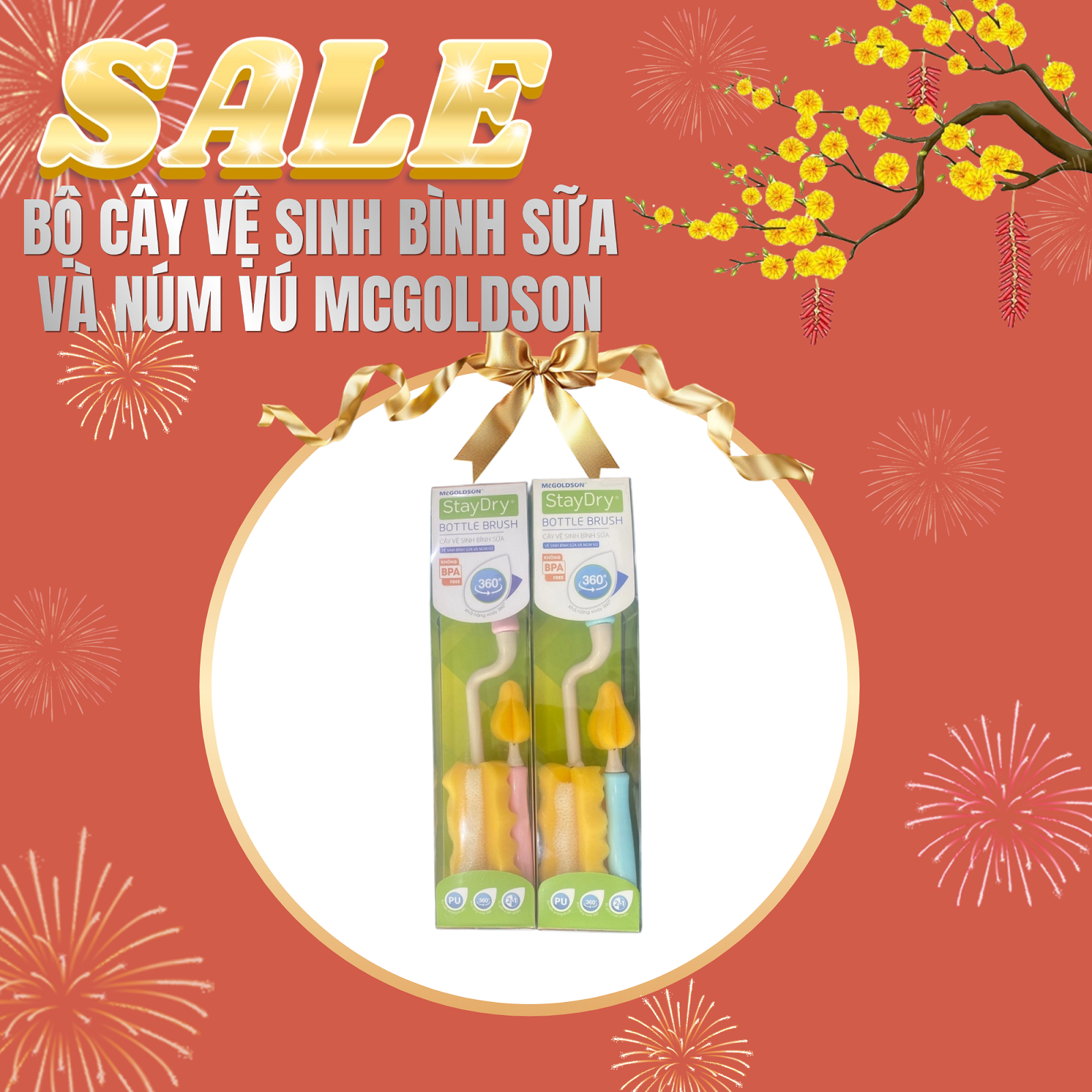 Bộ cây vệ sinh bình sữa và núm vú