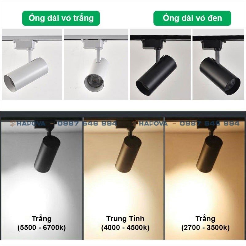 Đèn rọi ray công suất 20W, 30W HAPOVA VAMBI DR 02