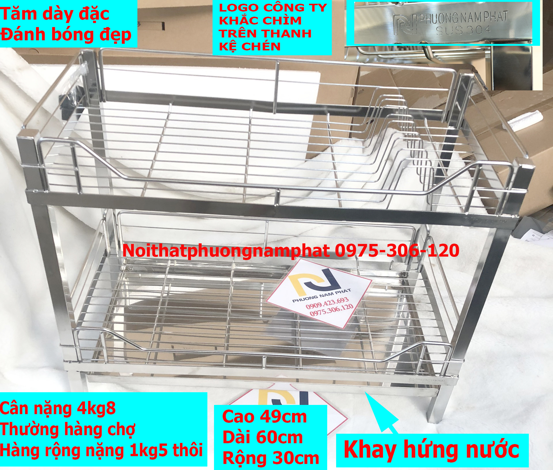 HÀNG THƯƠNG HIỆU Kệ Chén Bát Đứng 100% INOX 304 Đặt trên bàn bếp kệ 2 TẦNG có khay hứng nước hàng đặt xưởng tăm to hàng chuẩn inox 304 không han gỉ