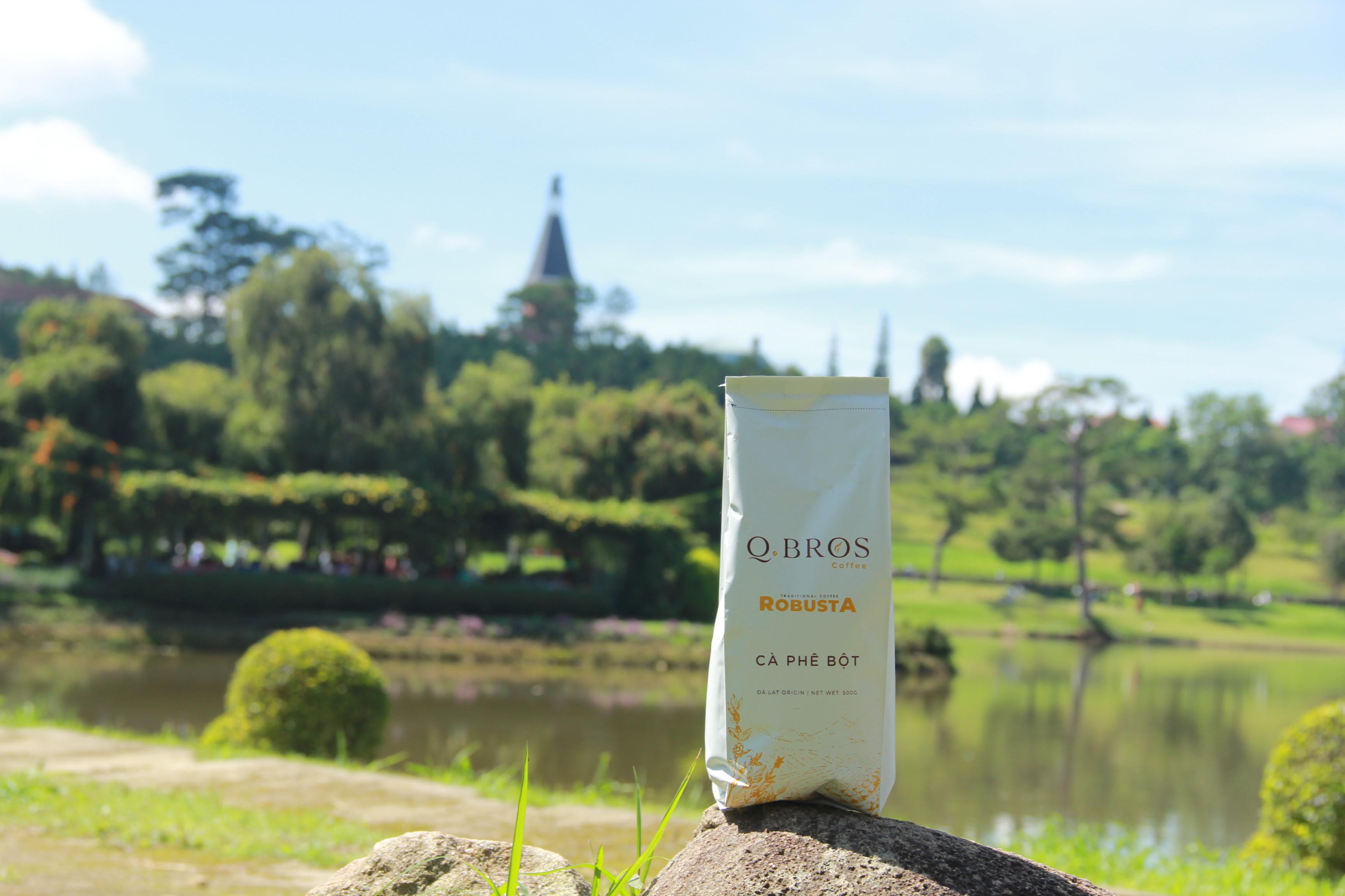 Cà Phê ROBUSTA - 1kg - Q.Bros Coffee Cà Phê bột pha máy/ pha phin Rubusta - Dạng hạt pha máy - Q.Bros Coffee - cà phê sạch