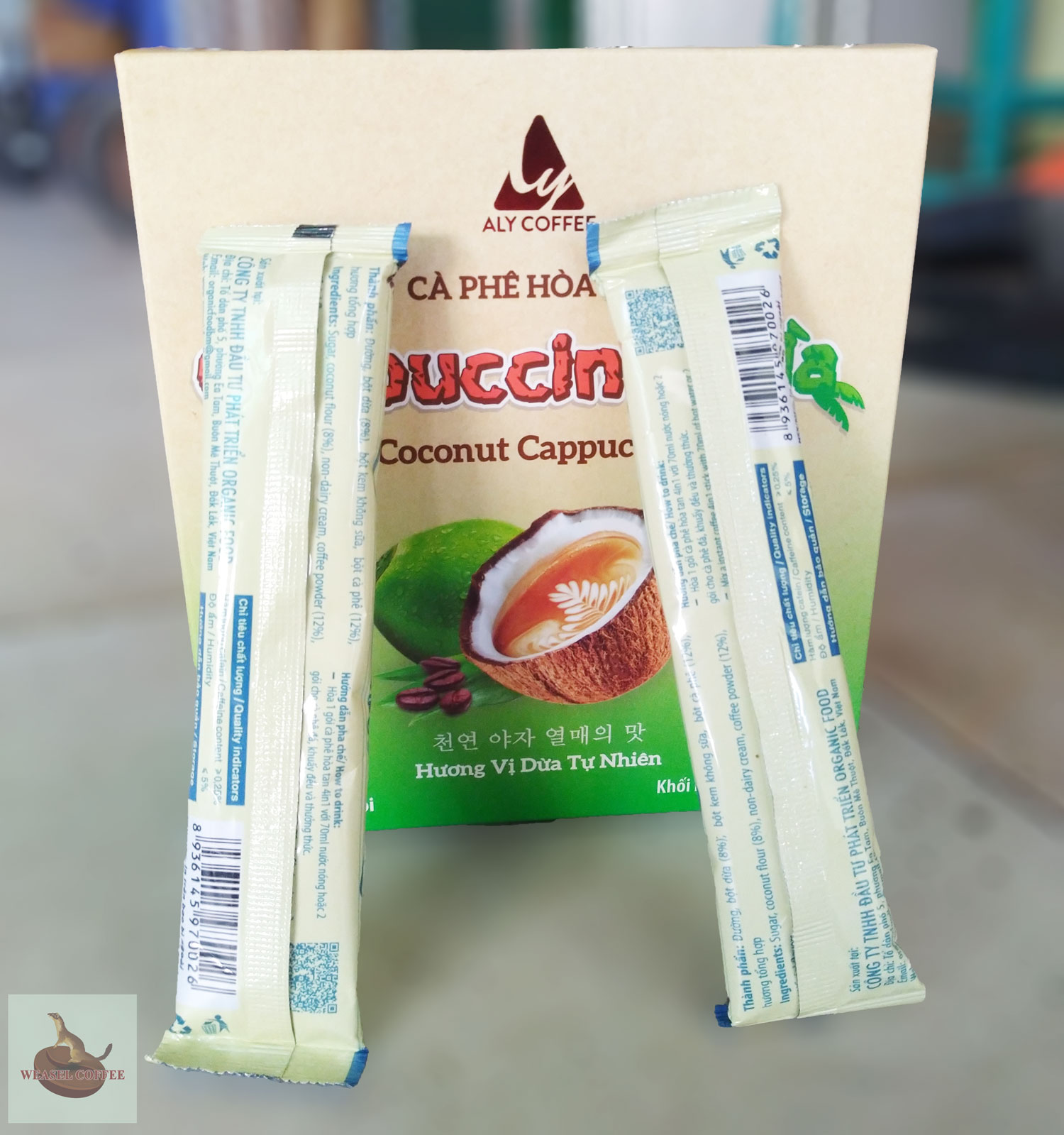 Combo 2 hộp ( 36 gói x 16g ) - Cà Phê Dừa Hòa Tan Cappuccino
