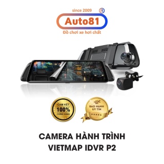 Camera hành trình gắn gương ô tô Vietmap iDVR P2 - Dẫn đ.ường ghi hình trước sau xe hơi định vị trực tuyến (ẢNH THẬT) thumbnail