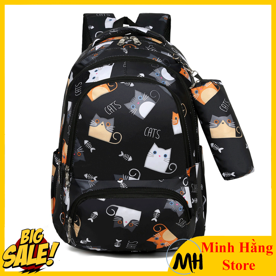 High-end backpack for girls, leisure backpack waterproof back bag for primary school students 2