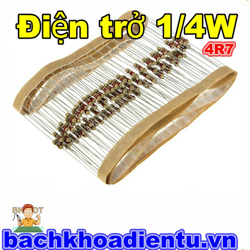 Điện trở 4r7 1/4w túi 100c.