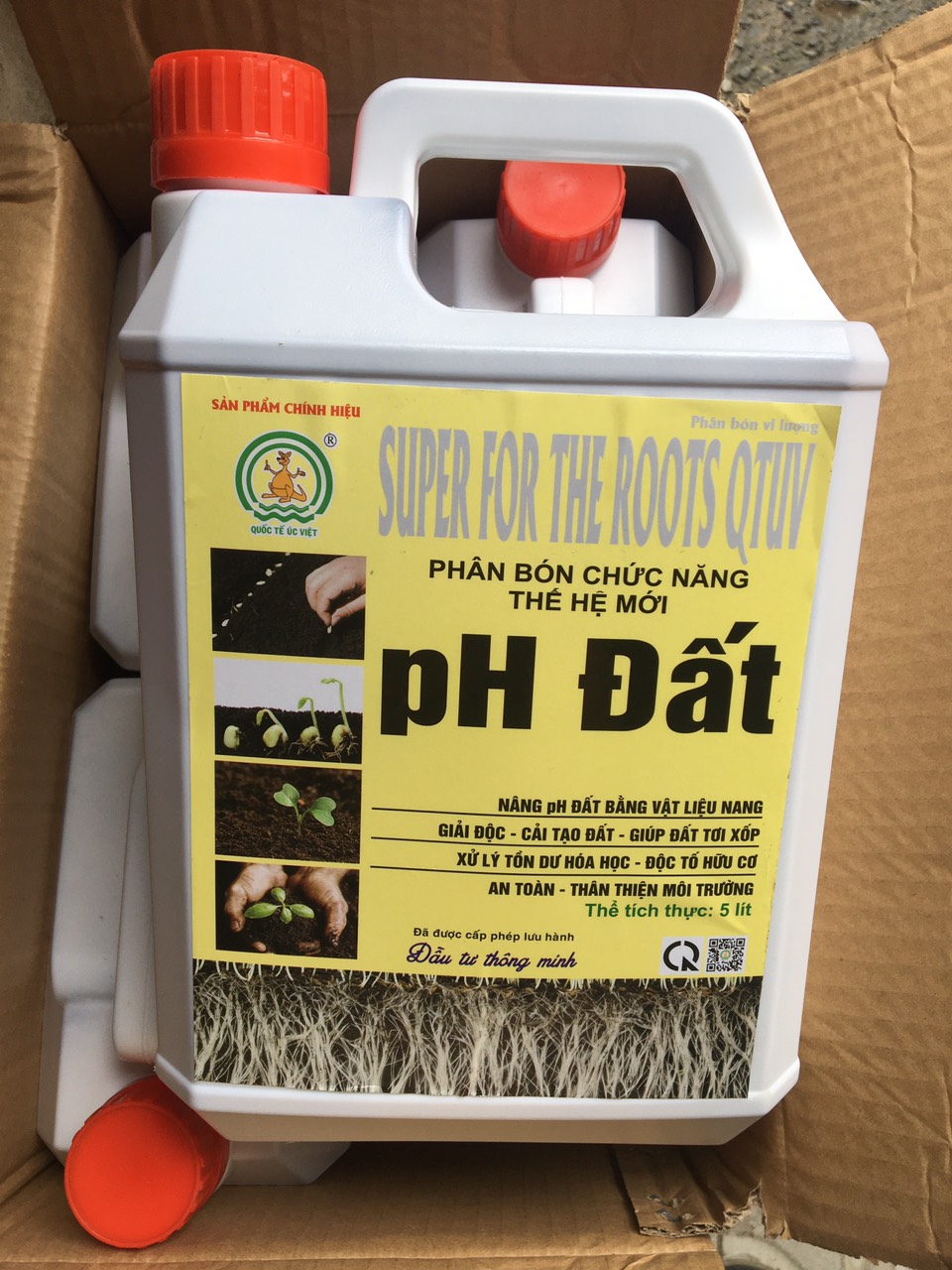 pH Đất – Can 5 lít- Phân bón thế hệ mới - cải tạo đất - khử chua, hạ phèn, thay thế vôi