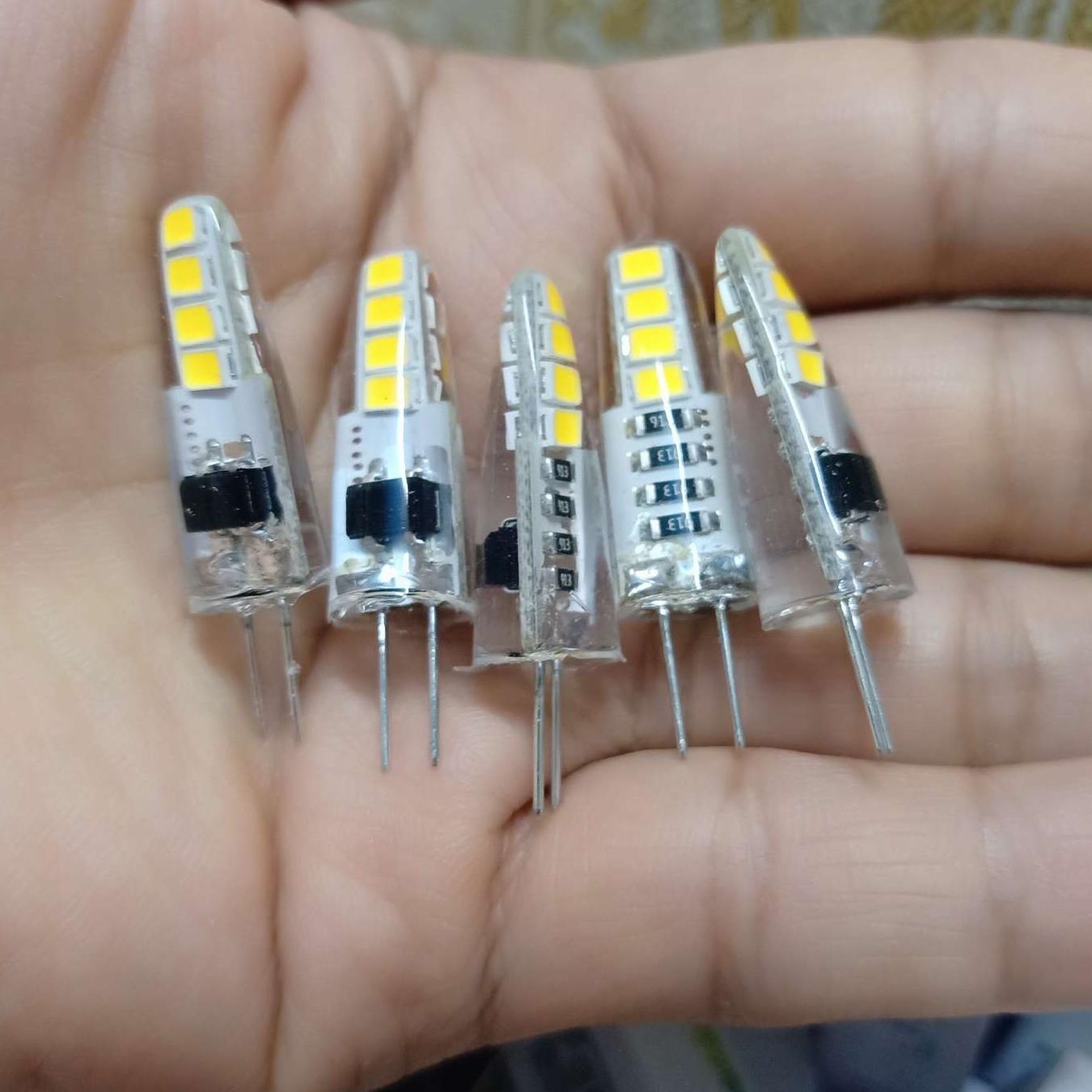 Bóng led Gim 3W 220V và chui đèn chân ghim G4 220V ( Trắng - Vàng)