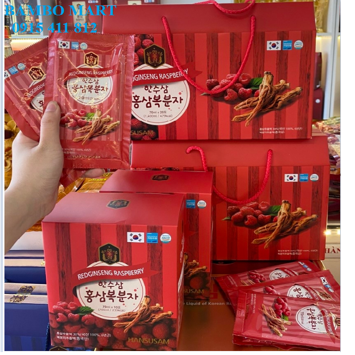 20 GÓI NƯỚC HỒNG SÂM PHÚC BỒN TỬ HÀN QUỐC