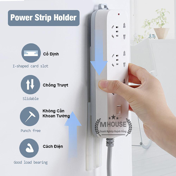 Bộ Móc Treo Ổ Cắm Điện An Toàn Miếng Dán Cố Định Vật Dụng