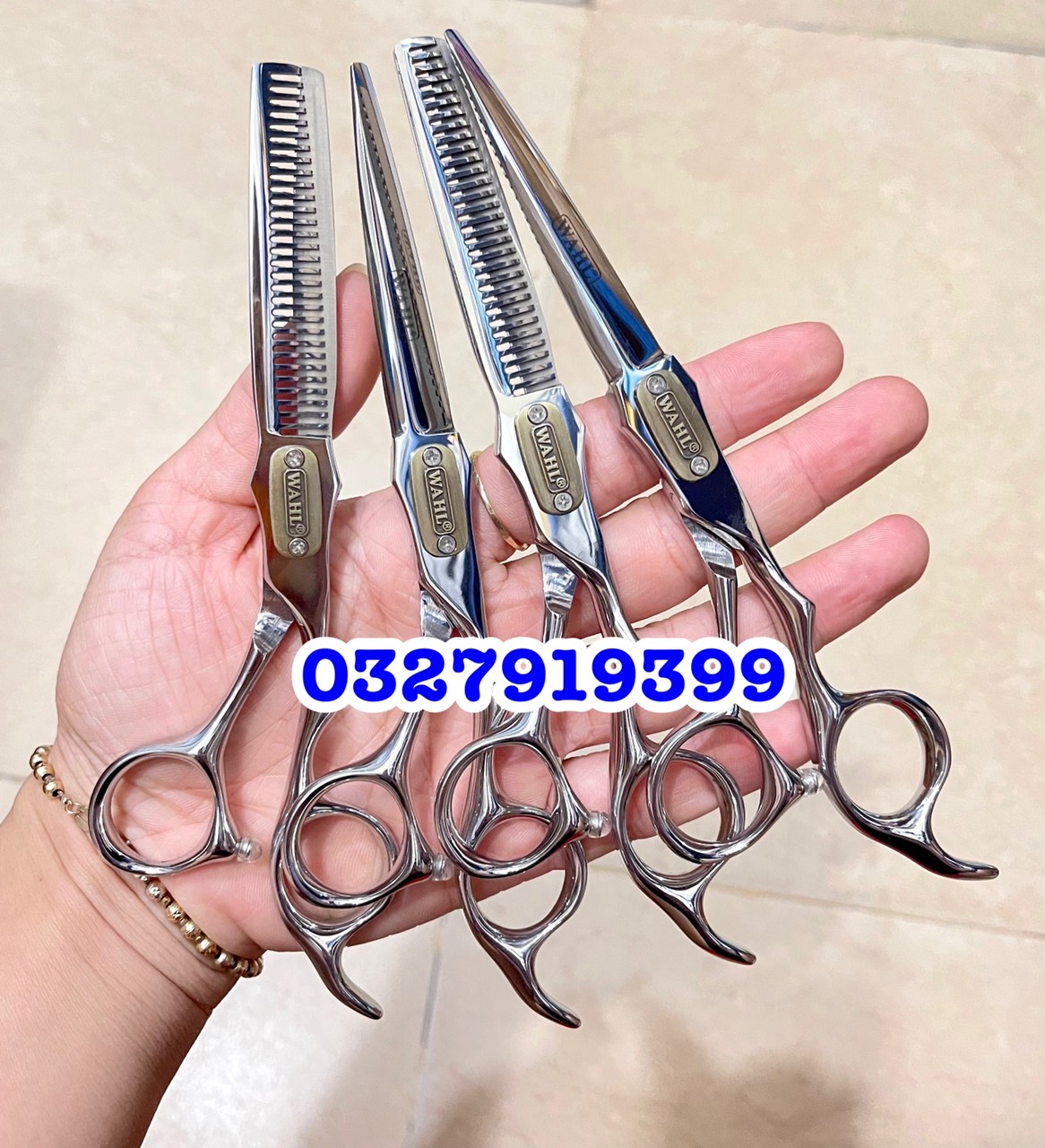 WAHL Kéo cắt tỉa tóc cao cấp 6.0 in thép nhật S440C độ cứng 62HRC lưỡi sắc bén thiết kế tay cầm thuận tiện chất lượng tốt nhất ( W 2 ốc )