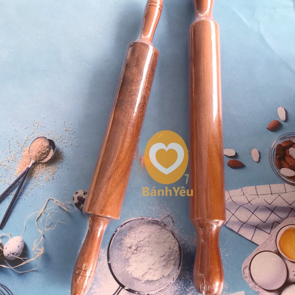 Cây lăn bột ( cán bột ) gỗ xà cừ dụng cụ làm bánh