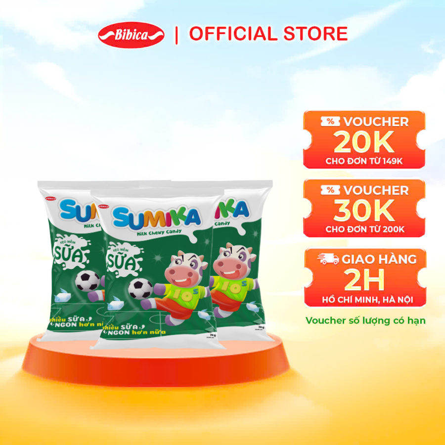 Combo 5 Kẹo Mềm Sumika Sữa Bibica 70g