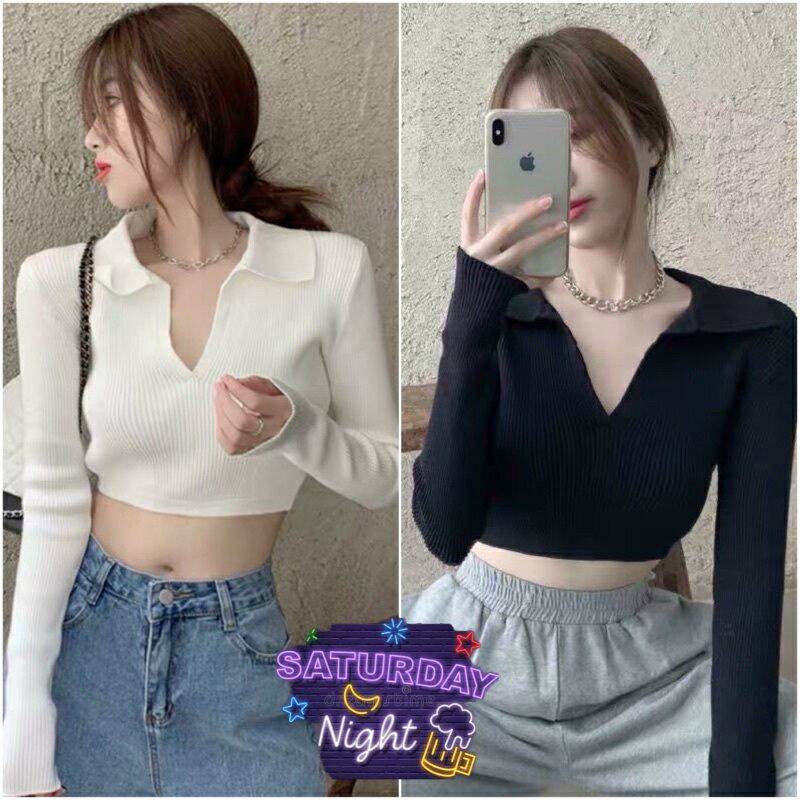 Áo croptop tay dài hở lưng gợi cảm cực xinh g9