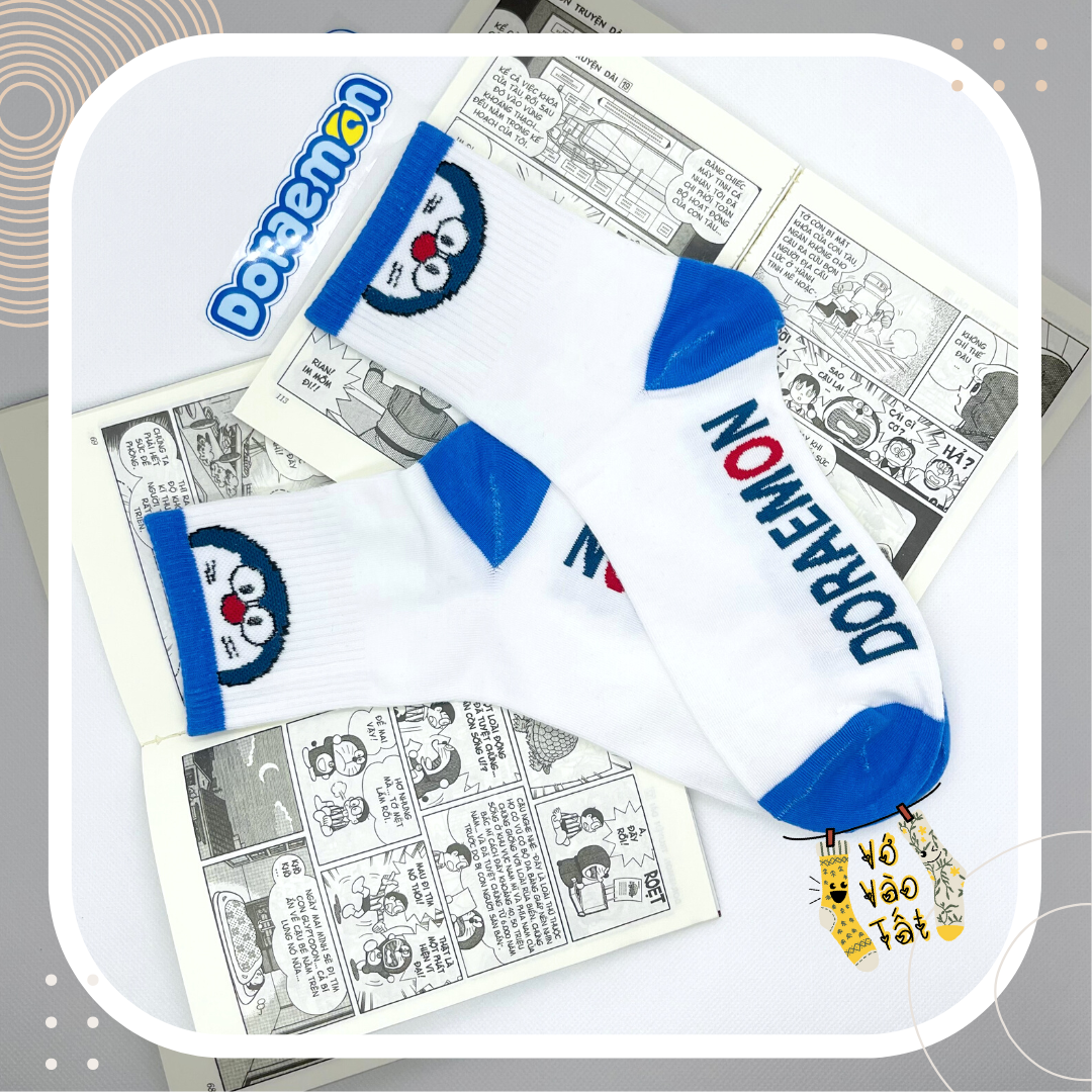 VỚ TẤT CỔ CAO TRUNG DORAEMON XANH BIỂN ĐẬM