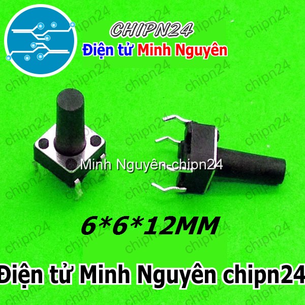 [10 cái] (F62) Nút nhấn 4 chân 6x6x12mm DIP - HH003014