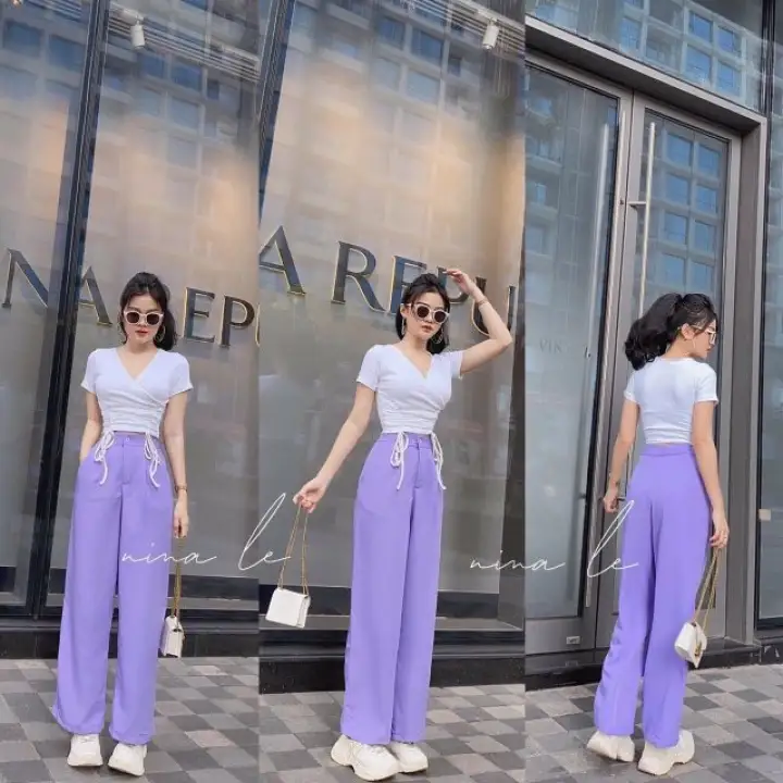 Quần ống rộng culottes xuông dài 100cm - hình 5