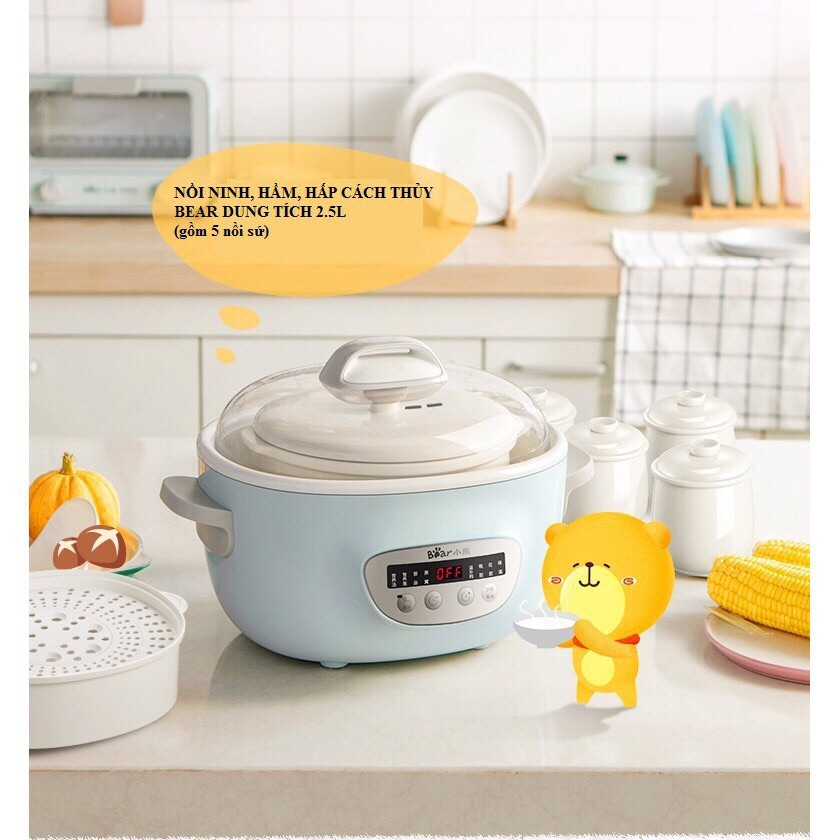 Nồi nấu chậm Bear 2.5L