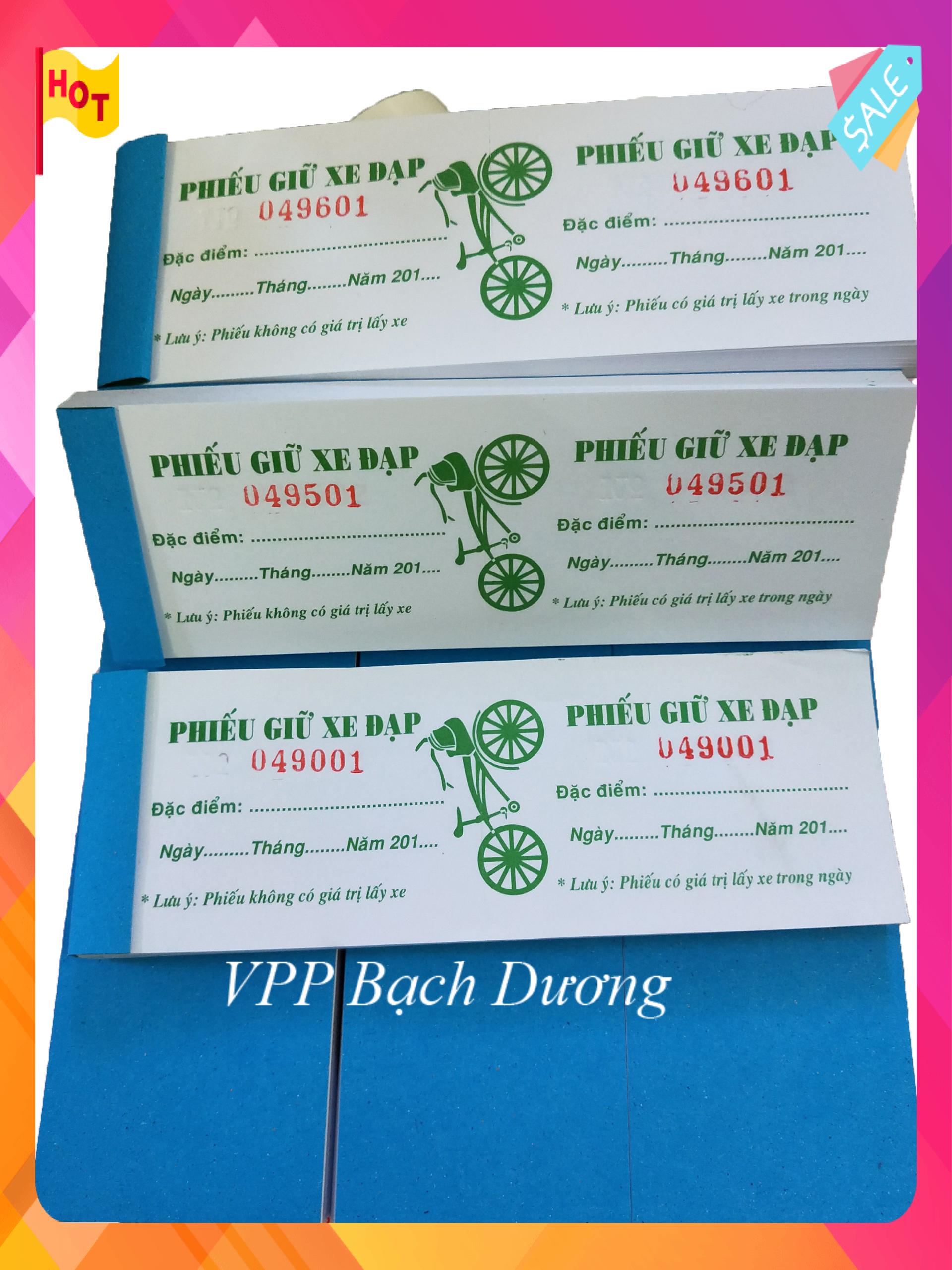 Vé giữ xe đạp - 10 cuốn - Vé gửi xe đạp