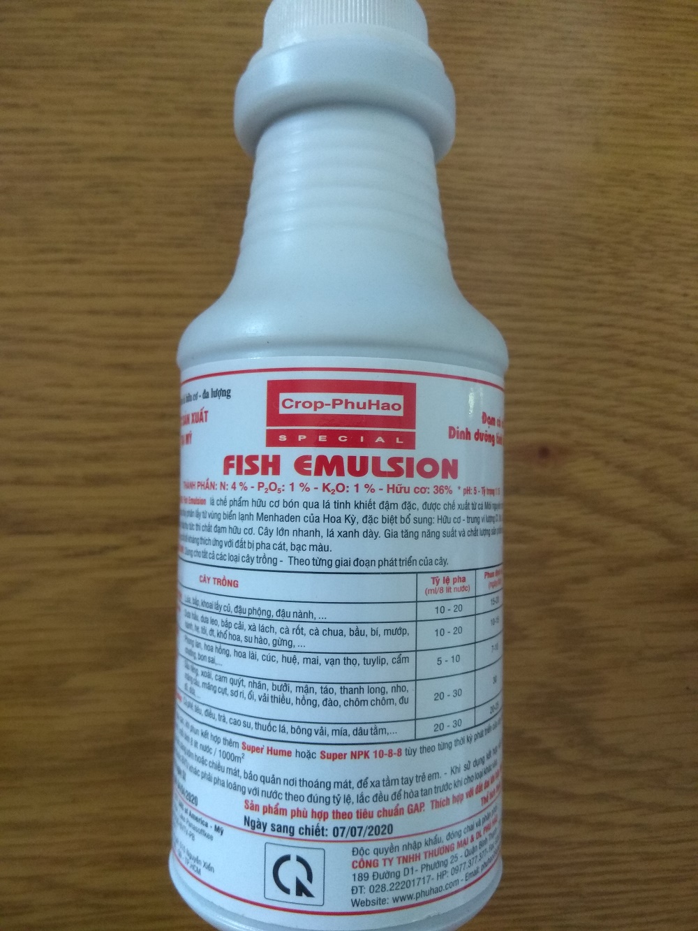 [HCM]Phân hữu cơ đạm cá FISH EMULSION - Chai 250 ml