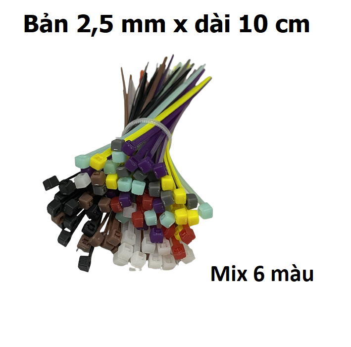Gói 100c dây rút, dây thít nhựa, dây lạt nhựa nhiều màu sắc lựa chọn, dây rút nhựa màu, dây rút nhựa 10cm, công cụ tiện dụng trong gia đình - takyhome 5600