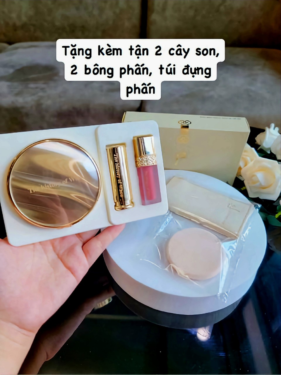 Phấn phủ Whoo vàng Hàn Quốc tặng 2 son
