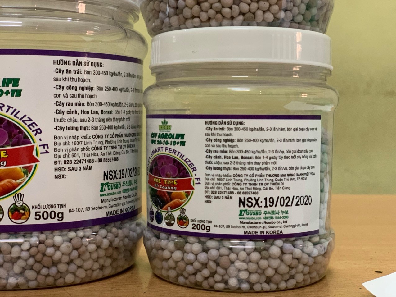 Phân tan chậm 20-10-10+te hq hủ 500g