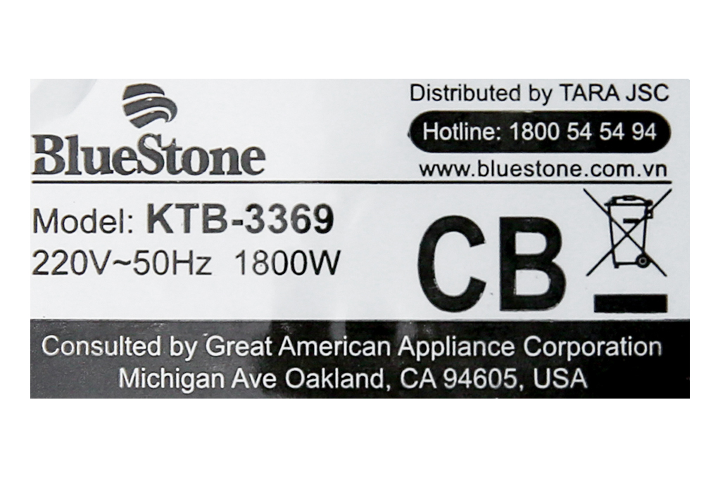 Bình siêu tốc Bluestone 1.8 lít KTB-3369