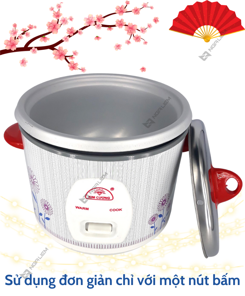 Nồi Cơm Điện 2.2 lít Kim Cương (Nắp rời)