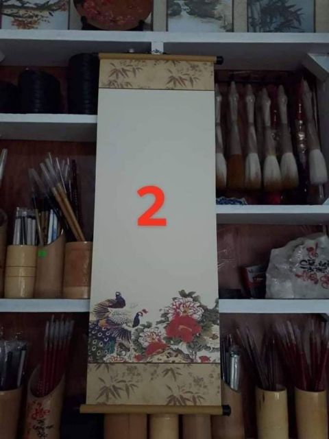 combo 10 Giấy viết thư pháp có nẹp treo.Giấy viết thư pháp 20x55cm