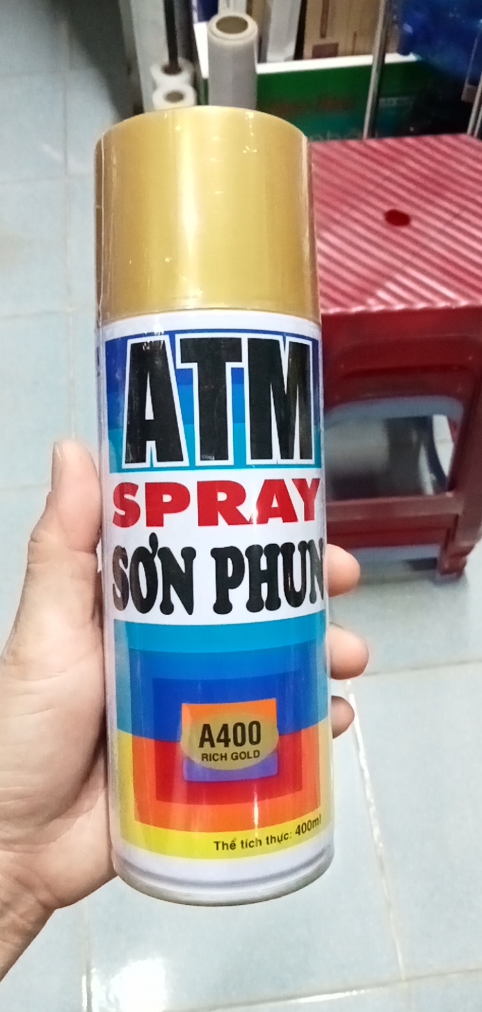 Sơn phun mạ vàng Sơn xịt ATM A400 màu nhủ vàng đồng Greennetworks