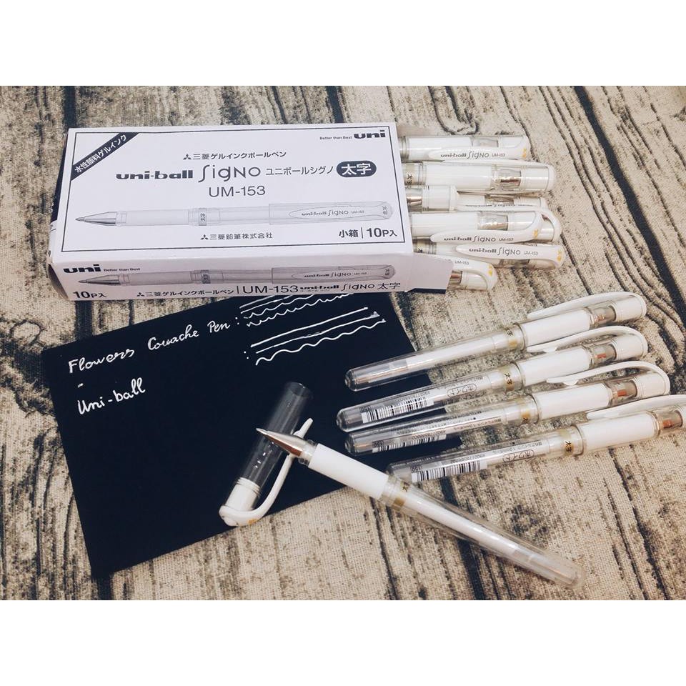 Bút Gel trắng- bạc - vàng Uni-Ball Signo