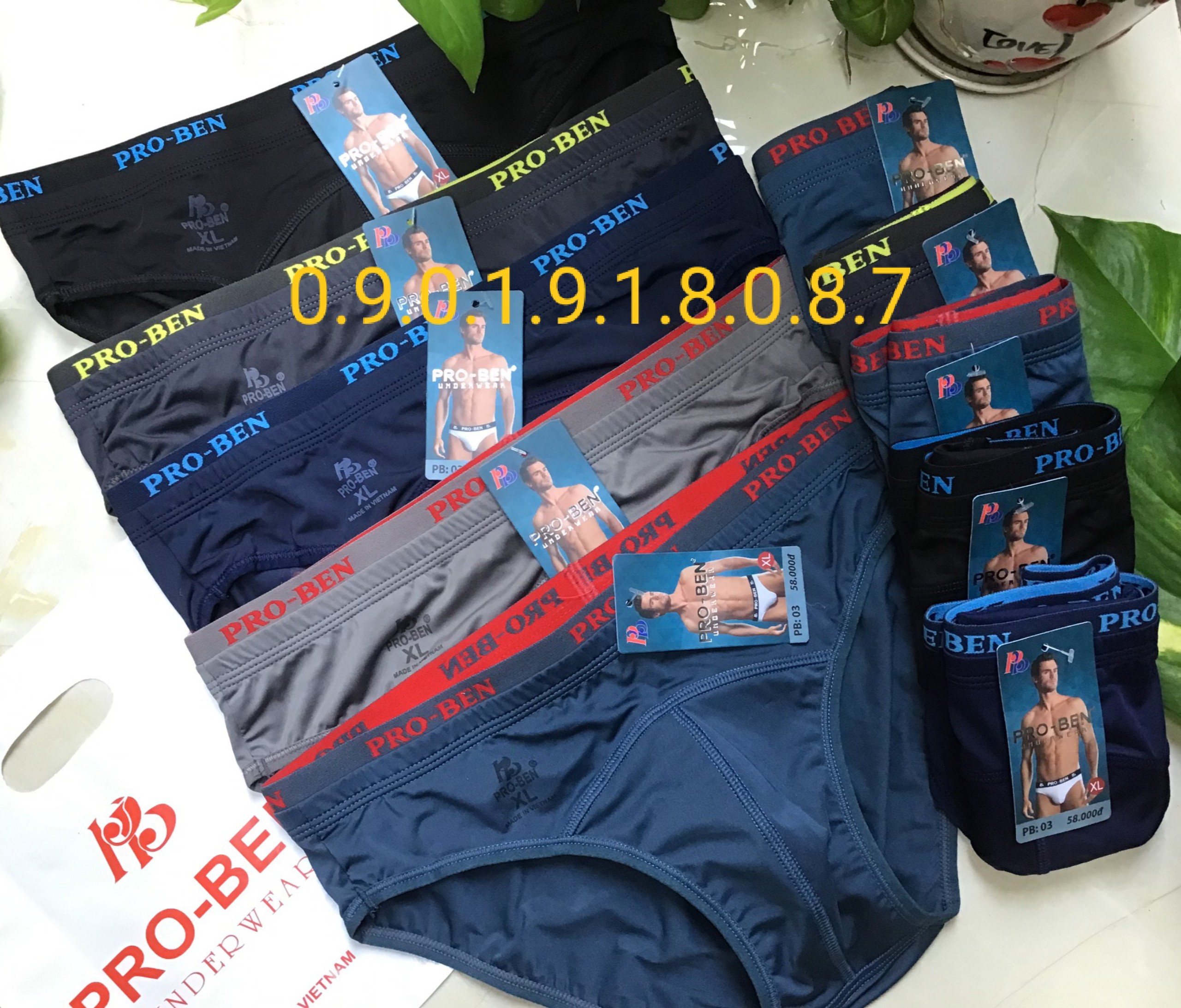 Combo 3 quần lót nam thun lạnh cao cấp Proben 03 nhiều màu mềm mát quyến rũ size đại từ 35kg đến 95kg