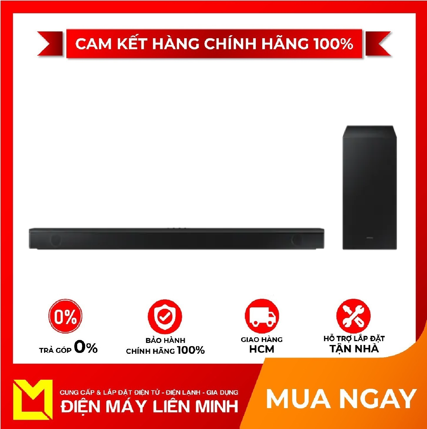 Loa thanh Samsung HW-B650/XV Công suất loa 430W, Loa siêu trầm tích hợp, Chế độ tăng cường âm trầm Bass Boost - Giao hàng miễn phí HCM