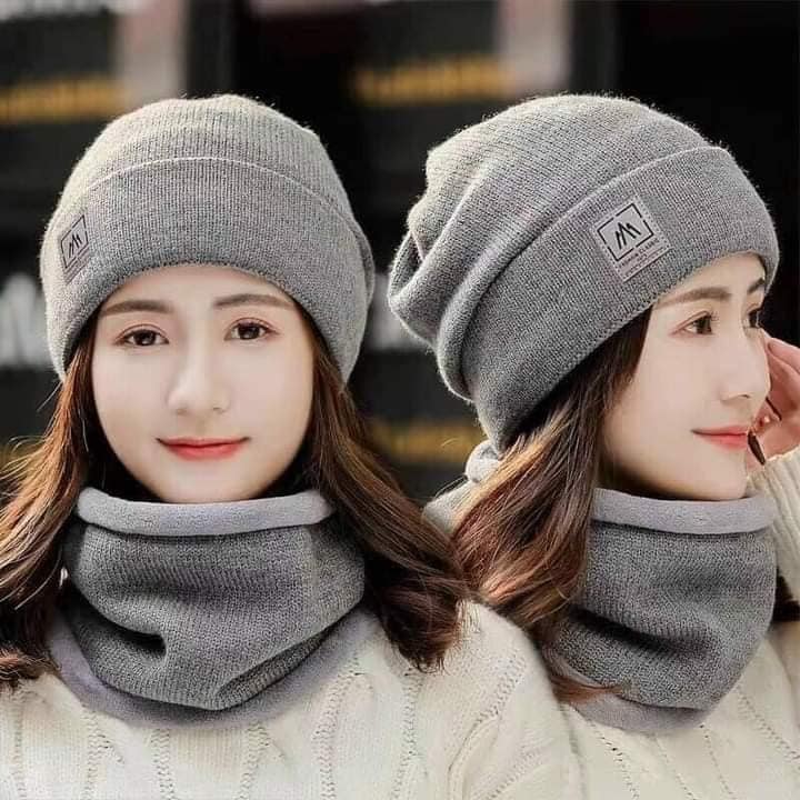 Set mũ len kèm khăn ấm áp cho mùa đông