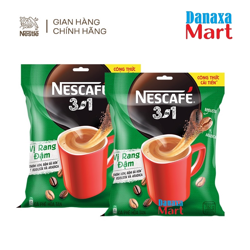 Combo 4/3/2 Bịch Cà phê Hòa tan Nescafé 3in1 Công thức Cải tiến vị Rang đậm